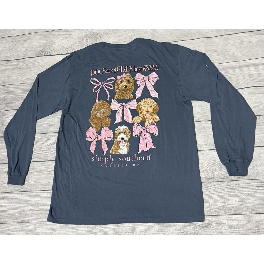 Simply Southern Dogs Are A Girls Best Friend Long Sleeve T Shirt Size Large L